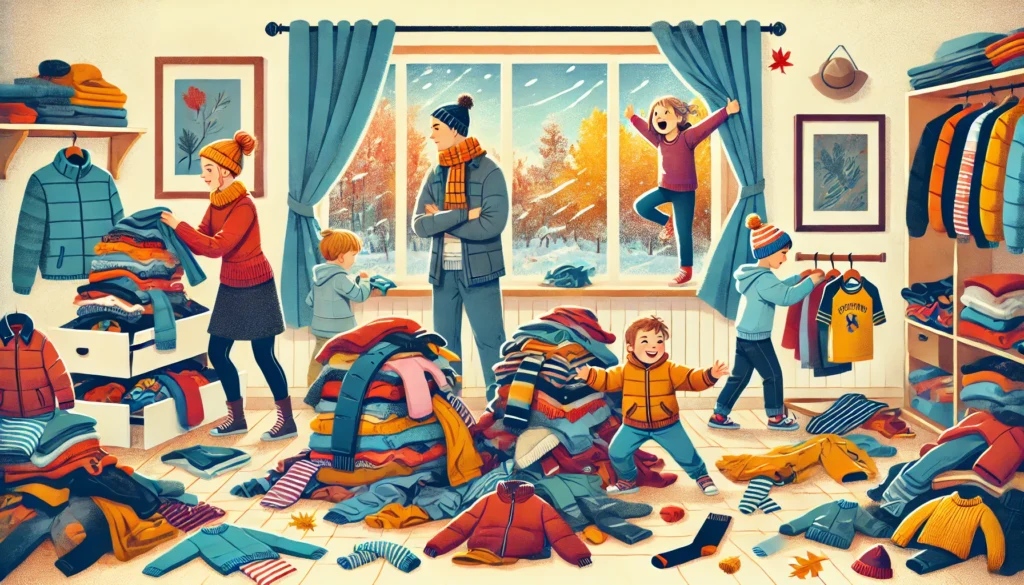 Kausivaatteiden läpikäynti lapsiperheessä